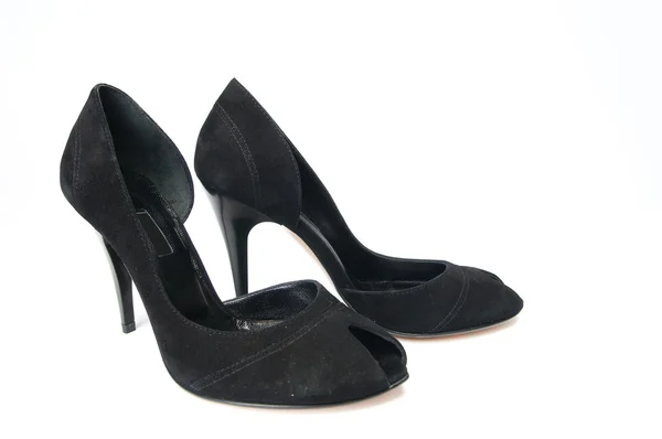Par de zapatos femeninos negros — Foto de Stock