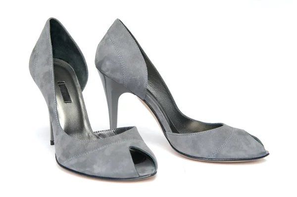 Pair of gray female shoes Royalty Free Stock Photos