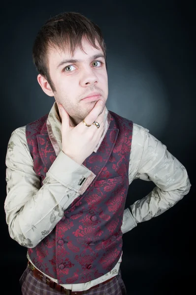 Pensativo homem elegante em colete — Fotografia de Stock