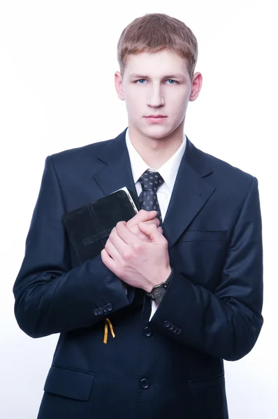 Young man with Bible — Stock Photo, Image