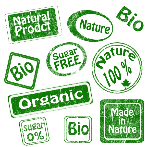 Set of bio, organic stamps — Stock Photo, Image
