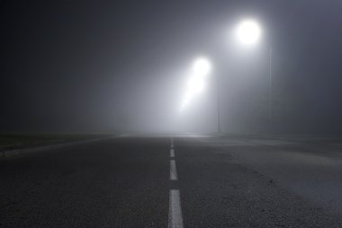 Road in fog clipart