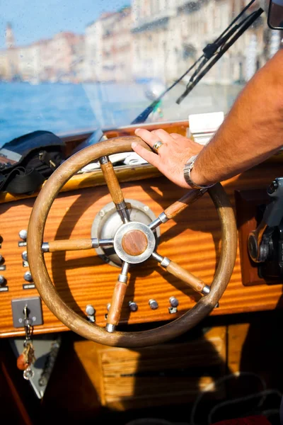 stock image Standing at the wheel