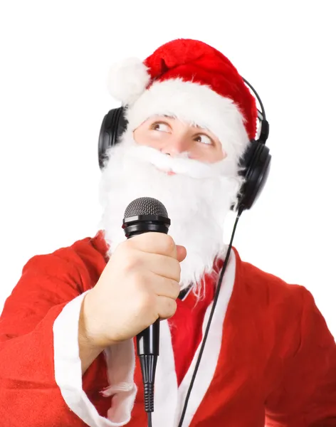 Papai Noel cantando uma música — Fotografia de Stock