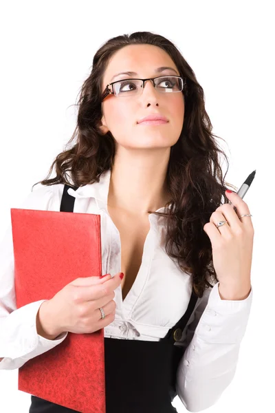 Young businesswoman with folder — Stock Photo, Image