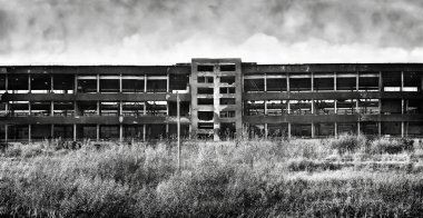 Old ruinous factory panorama clipart