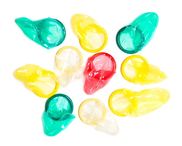 Multicolored condoms — Stock Photo, Image