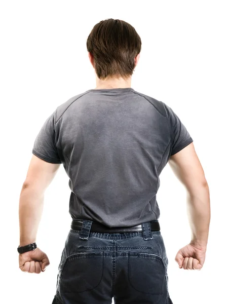 Strong man backside view — Stock Photo, Image
