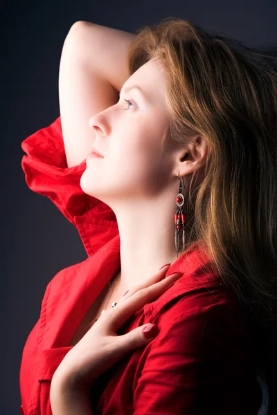 Young woman profile portrait — Stock Photo, Image