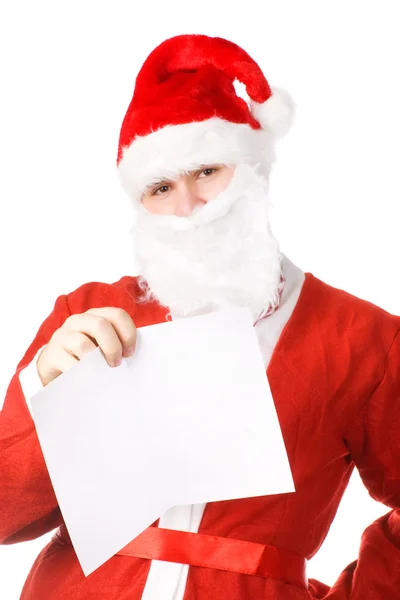 Babbo Natale con cartolina — Foto Stock