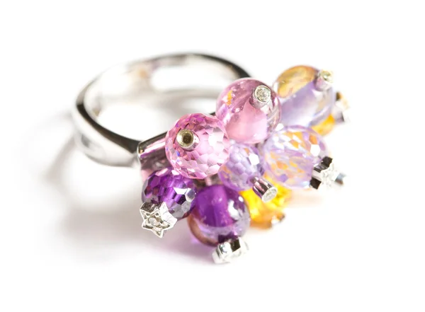 Ring with precious stones — Stock Photo, Image