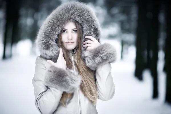 Mujer joven retrato de invierno — Foto de Stock