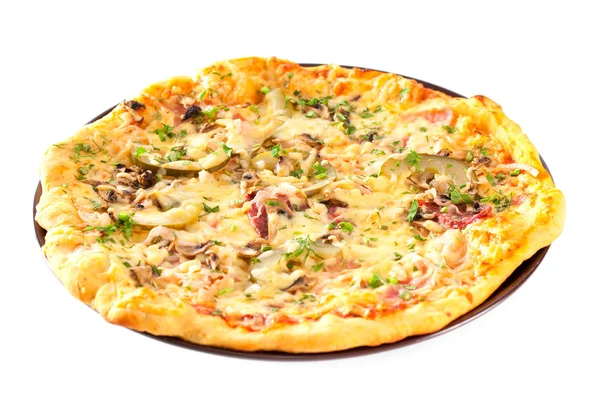 Pizza with mushrooms and cheese — Stock Photo, Image