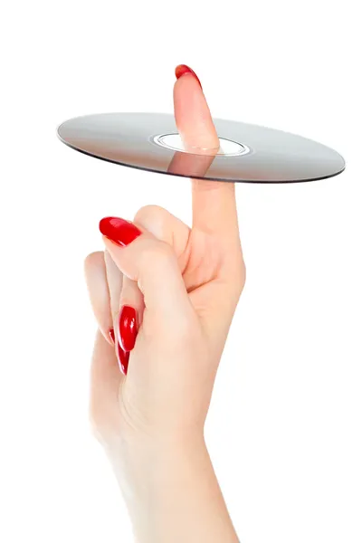 Женская рука с CD — стоковое фото