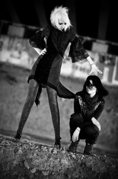 Duas mulheres góticas — Fotografia de Stock