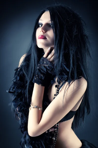 Goth kobieta moda. — Zdjęcie stockowe