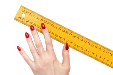 Woman hand with ruler clipart