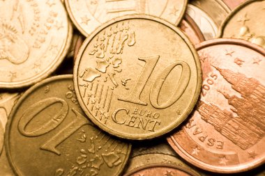 Euro cent coin macro clipart