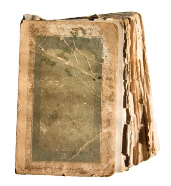 Very old tattered book with pages clipart