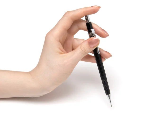 Håller blyertspenna — Stockfoto