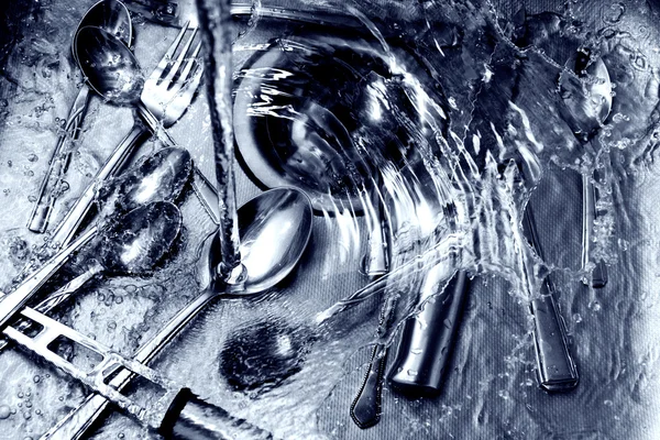 Wash up with blue tint — Stock Photo, Image
