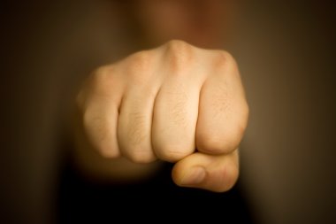 Male fist front view clipart