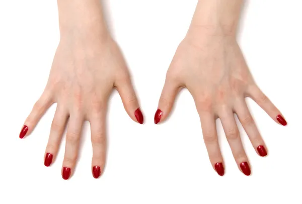 Wide open woman hands — Stock Photo, Image