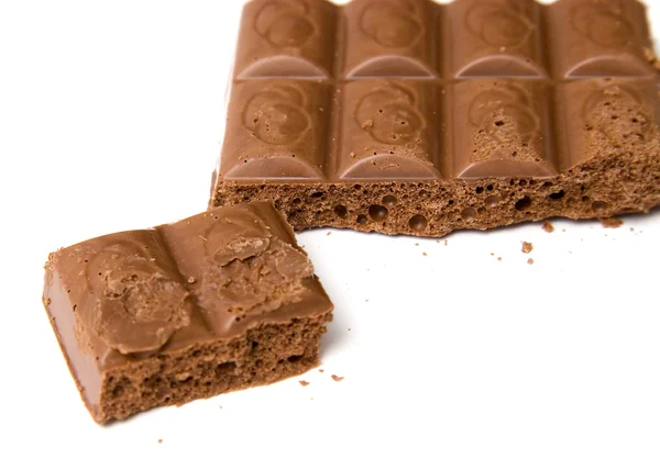 Staaf-van-chocolade en één stuk — Stockfoto