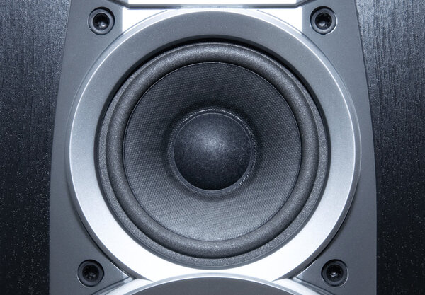 Loud speaker close view. Blue tint.