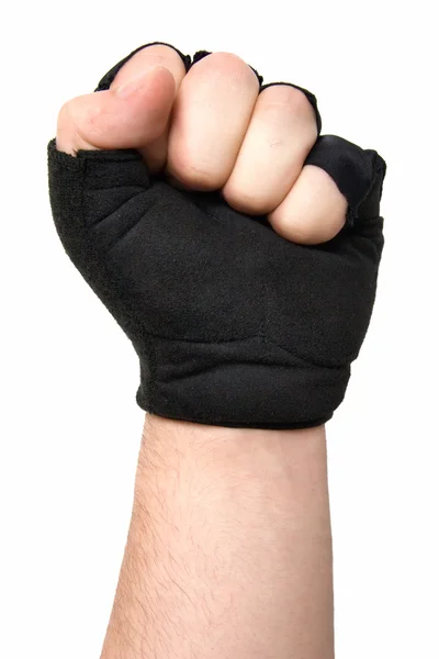 男性手袋をはめた握りこぶし — ストック写真