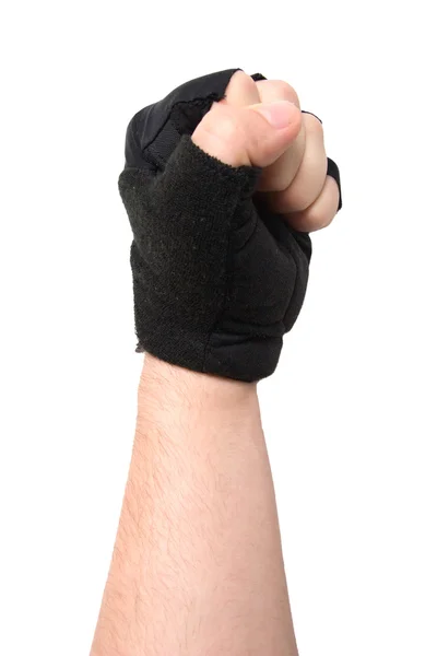 Боковой уклон кулака в перчатке — стоковое фото