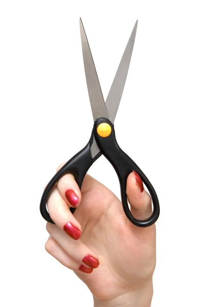 Woman hand with scissors — Stock Photo, Image