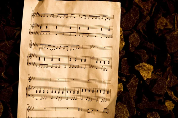 Notação musical em um solo — Fotografia de Stock