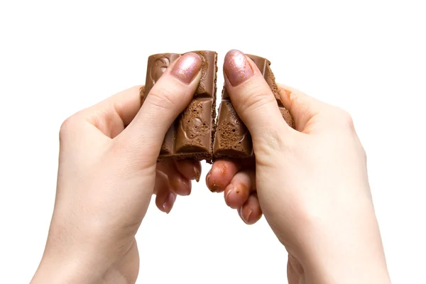 Chocolate de rachadura — Fotografia de Stock