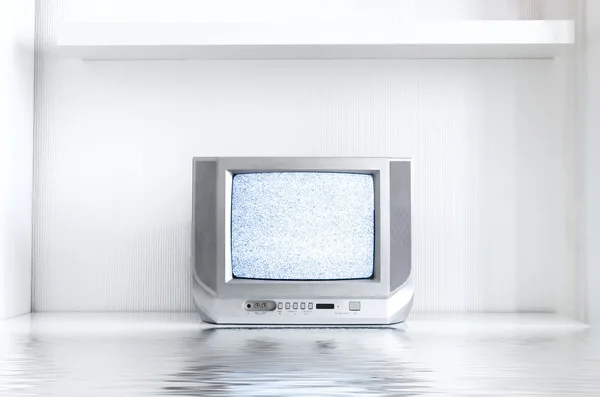 TV in bianco interno — Foto Stock