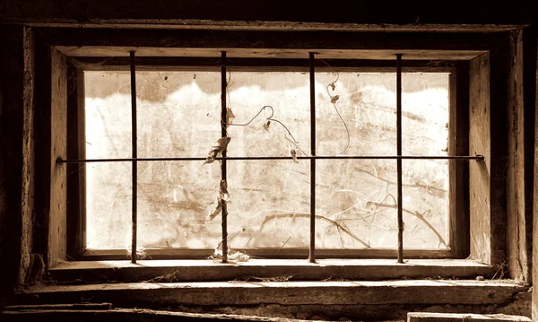 Vista frontal de ventana vieja — Foto de Stock