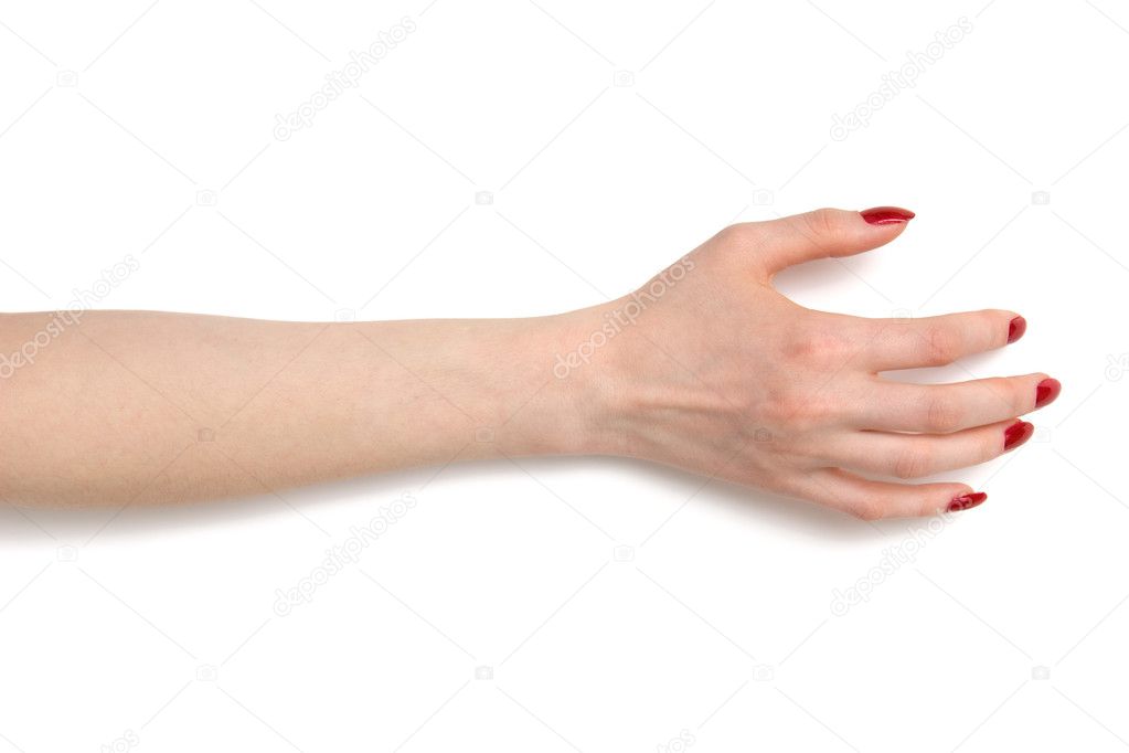 Woman taking hand