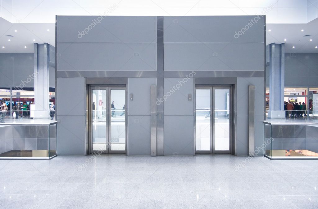 Lift doors on a top storey