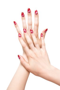 Woman hands with painted nails clipart