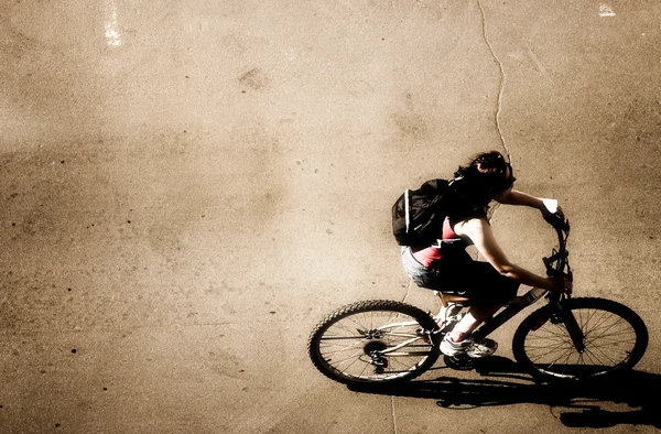 Bovenaanzicht van de ciclist — Stockfoto