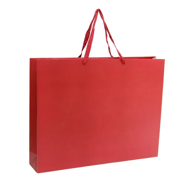 Μεγάλη κόκκινη τσάντα για ψώνια — Φωτογραφία Αρχείου