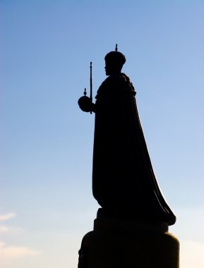 Emperor statue silhouette clipart