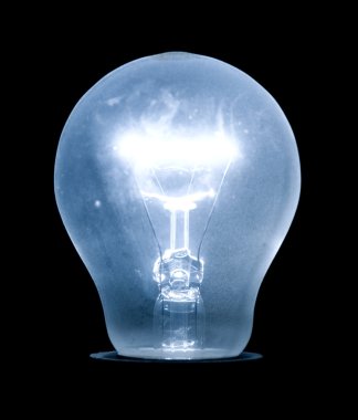 Glowing electric light bulb clipart