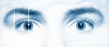 Human eyes digital hi-tech style clipart