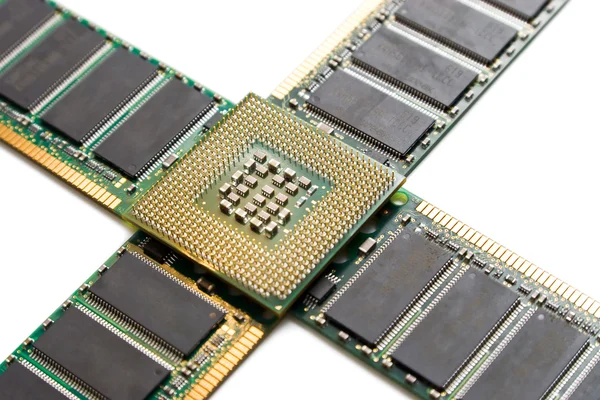 Computer-CPU isoliert auf weiß — Stockfoto