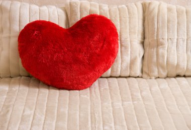 Fluffy soft red heart clipart