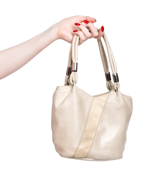 Жінка рука з сумкою — стокове фото