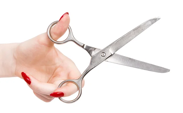 Woman hand with scissors — Stock Photo, Image
