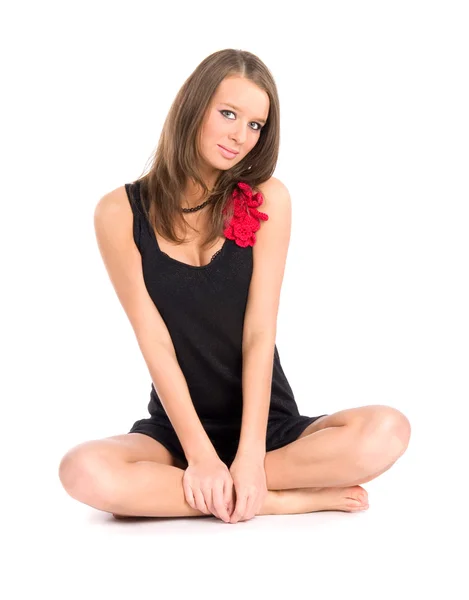 Jonge vrouw in youga pose — Stockfoto