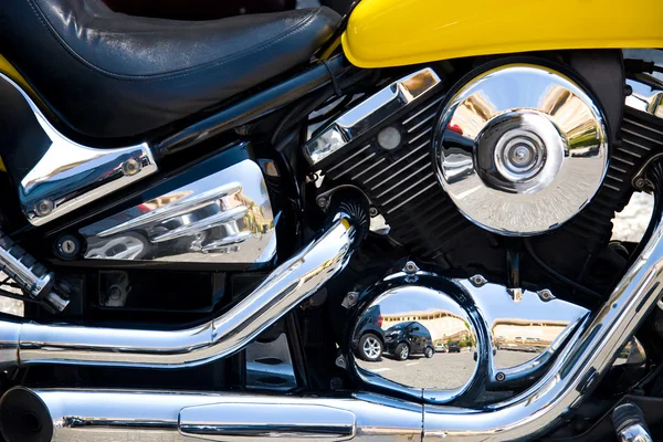 Chrome motorfiets motor — Stockfoto